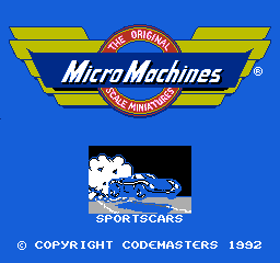 Micro Machines title screen for NES